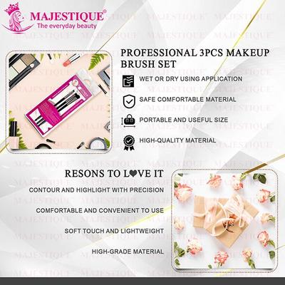 Majestique premium makeup brushes 3pcs 1's - Face Brush