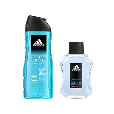 Adidas Ice Dive Eau De Toilette 100ml + 3-In-1 Shower Gel 400ml 2's - Men Deodorants/Roll-Ons