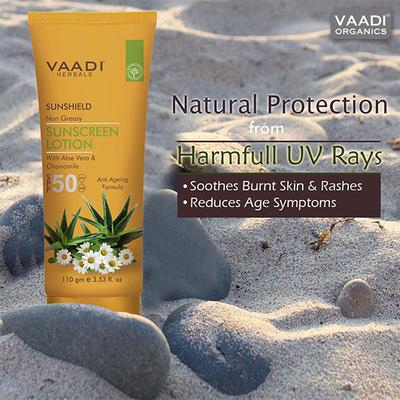 Sunscreen Lotion SPF-50 with Aloe Vera & Chamomile 110 ml - Body Sunscreen