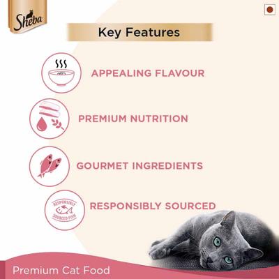 Sheba Feast of Flakes for Cats - Skipjack & Salmon (Pack of 35 gm x 12) 1's - Petfood