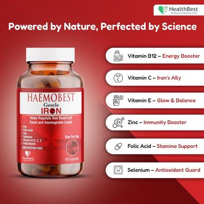 HealthBest Haemobest Veg Capsule 60's - Multi-Vitamins