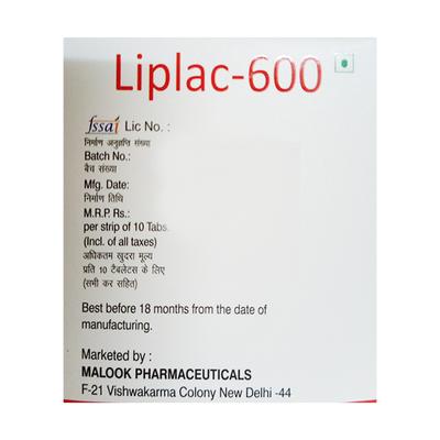 LIPLAC 600 Tablet 10's - Supplements-Sup