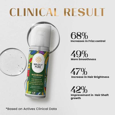 Wildly Pure Nourish Natural Hair Serum for Dry, Frizzy & Curly Hair Rich in Omega 3,9 & 6 100 ml - Hair Serums