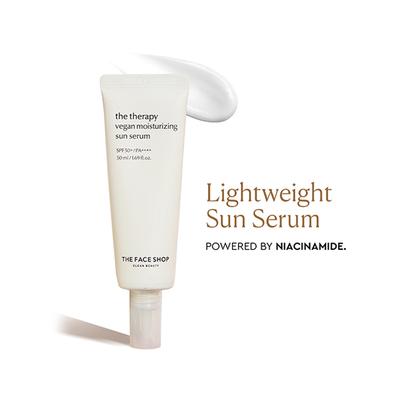 The Face Shop The Therapy Vegan Moisturizing Sun Serum SPF 50+/PA++++ 50ml - Face Sunscreen