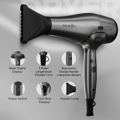 Ikonic Professional Finishing Line Hair Dryer-Grey 1's - Hair Dryers