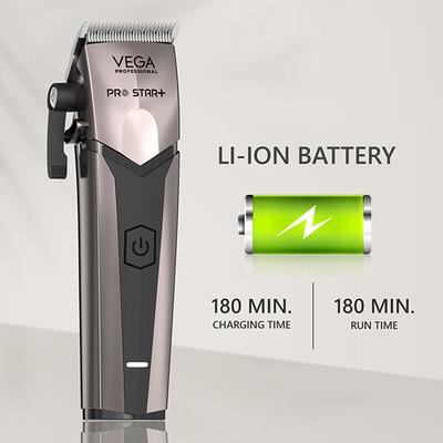 VEGA Professional Pro Star+ Hair Clipper with 7000 RPM, 6 Comb Attachment, 180 Min Runtime, VPPHC-11 1's - Trimmers