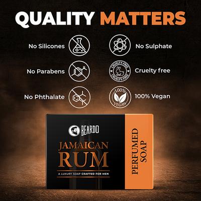Beardo Jamaican Rum Perfumed Soap A Luxury Soap Vrafted for Men 75gm each 5's - Soaps