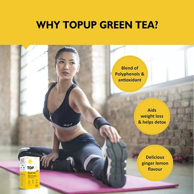 Nuvox TopUp Green Tea Effervescent Tablet - Ginger & Lemon 40's - Herbal/Green Teas