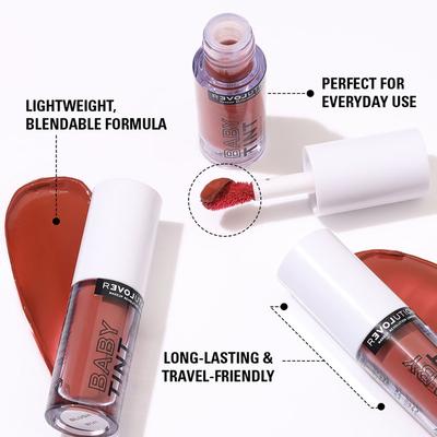 Revolution Relove Baby Tint Rose Lip & Cheek Tint - Rose 1.4 ml - Lip Stains & Tints