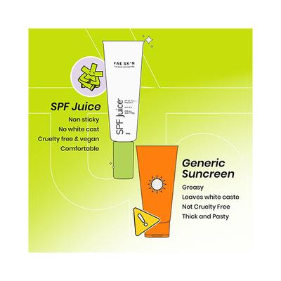 FAE Beauty SPF Juice SPF 50 PA ++++ Broad Spectrum Protect Any S x for All Skin Types 50ml - Face Sunscreen