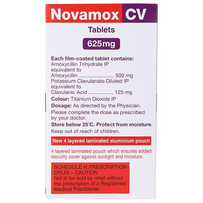 Novamox CV 625mg Tablet 10'S - Bacterial Infections-Pen