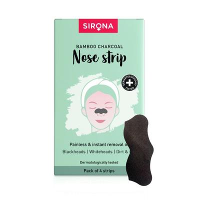 Sirona Nose Strip - Bamboo Charcoal (Pack of 4) - Face Wash & Cleansers