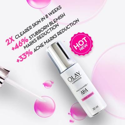 Olay Luminous Niacinamide + Aha Face Super Serum Reduce Acne Marks 30 ml - Face Gels