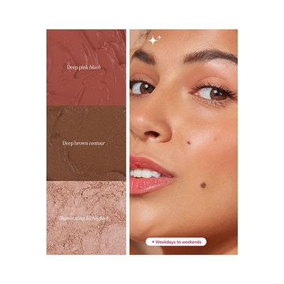 Gush Beauty Stacked In Your Favour- Weekdays To Weekend Cream Blush, Contour & Highlighter 6.9gm - Face Palettes