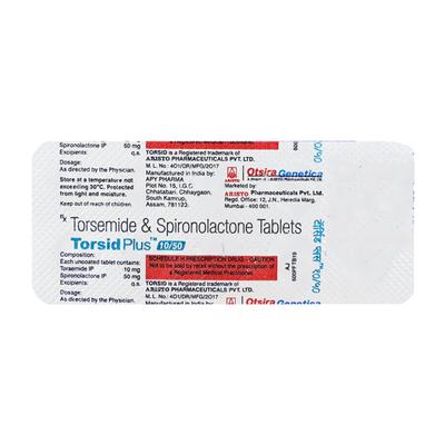 Torsid Plus 50/10mg Tablet 10 - Hypertension-Diu