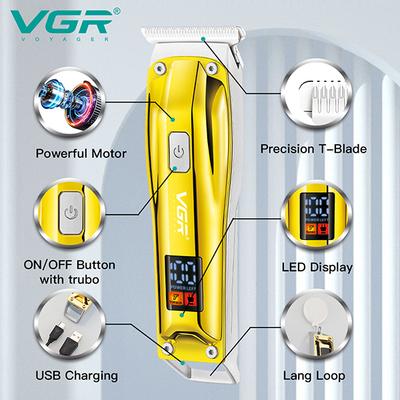 VGR V-956 Trimmer 100 min Runtime 3 Length Settings (Gold) 1's - Trimmers