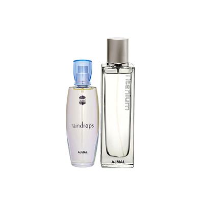 Ajmal Raindrops EDP Floral Chypre Perfume And Titanium EDP Citrus Spicy Perfume 150 ml - Perfumes (Edt/Edp)