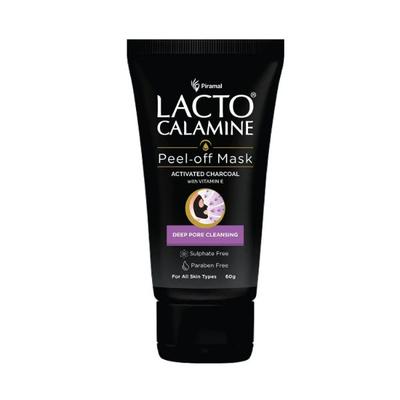 Lacto Calamine Peel Off Mask with Activated Charcoal and Vitamin E deep pore cleansing - No Parabens No Sulphates 60gm 1's - Masks & Peels
