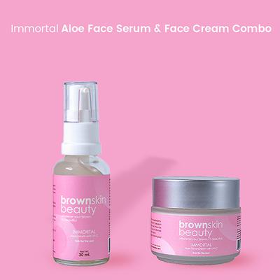 BrownSkin Beauty Immortal Aloe Face serum and Face Cream Combo 2's - Facial Kits