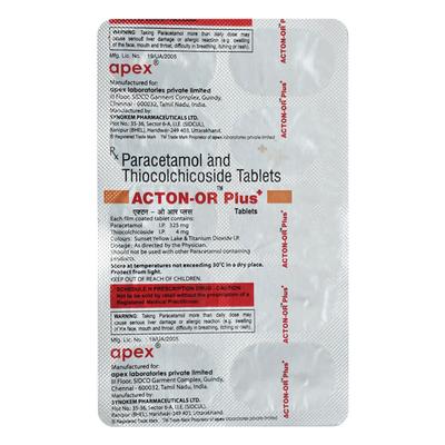 ACTON OR PLUS Tablet 10's - Muscle Spasm-Mus
