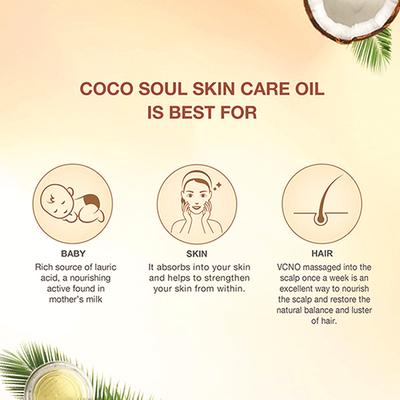 Coco Soul Multipurpose Oil from the makers of Parachute - For Skin, Hair & Baby Massage- 100% Natural - Paraben, Perfume & Mineral Oil Free 150ml - Massage Oils
