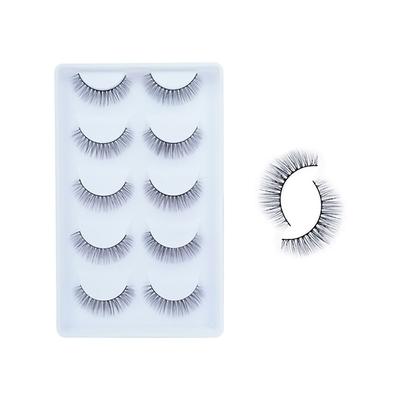 Bronson Professional False Eyelashes Set of 5 Pair 6D Long and Natural 202 Fake False Lashes 1's - Eyelashes