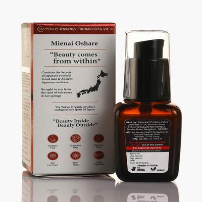 VIA TOKYO ORGANIC Rosehip & Tubaki Oil Vit C Face Serum, Anti - Aging Night Serum, No Sulphates, No Paraben 30 ml - Face Serum