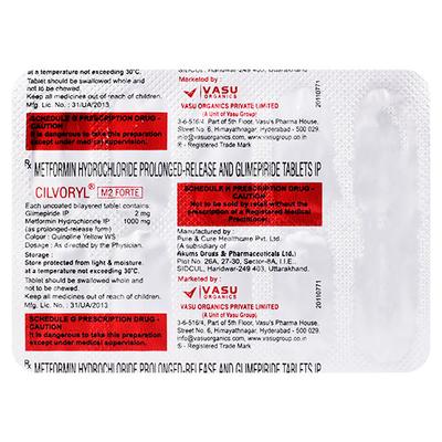 Cilvoryl M Forte 2Mg Tablet 10's - Diabetes-Ant