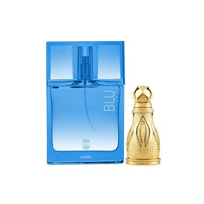 Ajmal Blu Femme EDP Floral Woody Perfume And Khofooq Concentrated Perfume Oil Woody Oudhy 68 ml - Perfumes (Edt/Edp)