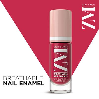 Zayn & Myza Breathable Nail Enamel With Raspberry & Almond Oil, Strawberry Jelly 6 ml - Nail Polish