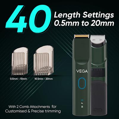 Vega Smartone S3 Beard Trimmer for Men, 160 Mins Runtime, IPx7 Waterproof, 40 Length Setting (VHTH-36) 264 gm - Trimmers