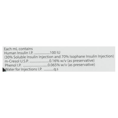 Wosulin 30/70 100IU Cartridge 1X3ml - Diabetes-Ins