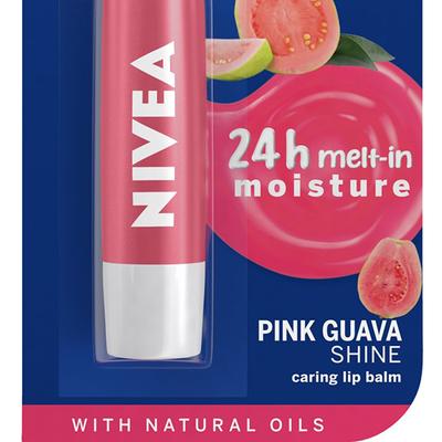 NIVEA LIP BALM PINK GUVAVA SHINE 4.8 gm - Lip Balms