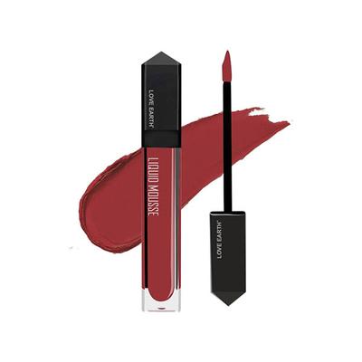 Love Earth Liquid Mousse Lipstick - Pink & Tonic Matte Finish Lightweight, Non-Sticky, Non-Drying 6 ml - Liquid Lipsticks
