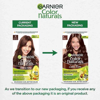 Garnier Color Naturals Creme Hair Color, Shade 5 Light Brown 105.6 Gm - Crème