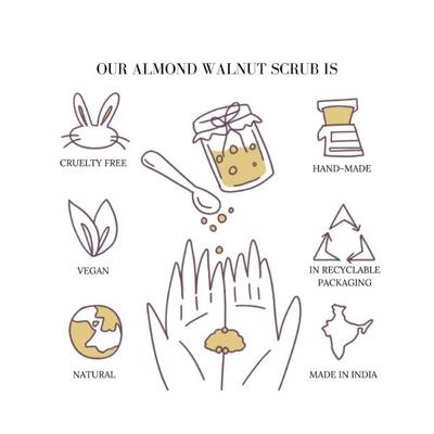 Essentia Extracts Kashmiri Almond Walnut Face Scrub 100 gm - Scrubs & Exfoliants