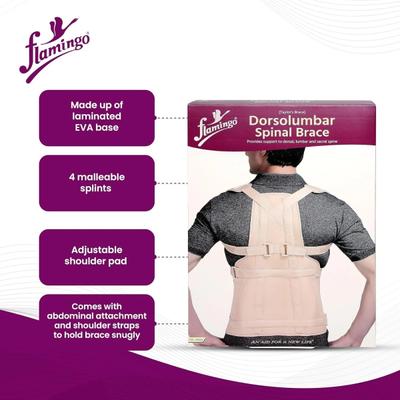 Flamingo Dorsolumbar Spinal Brace (Taylors Brace) (OC2034) (L) 1's - Back/Abdomen Supports