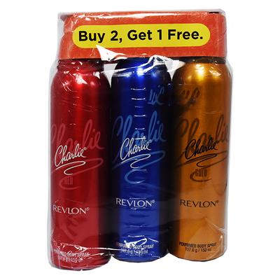 Revlon Charlie Perfumed Body Spray (Red, Blueand Goldpack Of 3) 150 Ml - Deodorants/Roll-Ons
