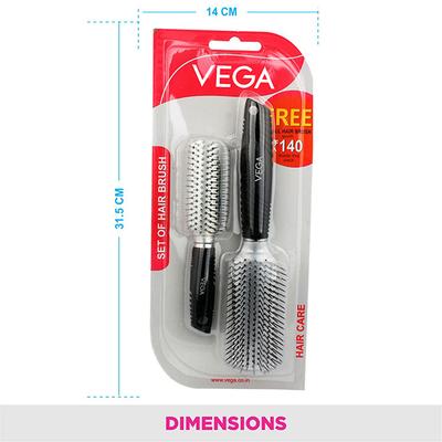 Vega Hair Brush Set (HSB - 01) 165 gm - Hair Brushes