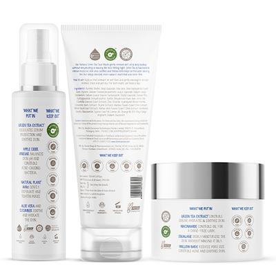 The Moms Co. Oily Skin CTM Regime Green Tea Face Wash, Toner, Face Cream 1's - Face Moisturizers