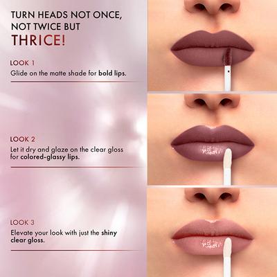 Lakme 9 to 5 Matte to Glass Liquid Lip - Sweet Praline 7.6 ml - Liquid Lipsticks