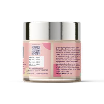 Sanfe Back & Bum Detox Scrub (Dry) - Olive & Peach Extracts 100 gm - Scrubs & Exfoliants