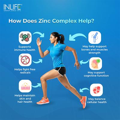 INLIFE Chelated Zinc Complex Veg Capsules 120's - Calcium And Minerals