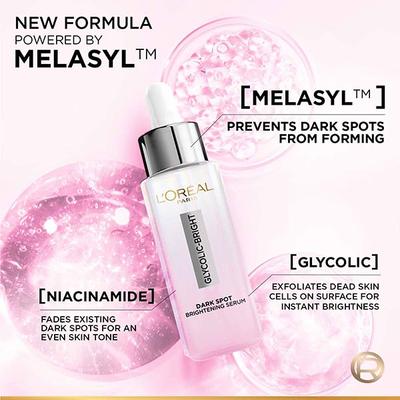 L'Oreal Paris Glycolic Bright Dark Spot Instant Glowing Serum 8% Glycolic Acid 15 ml - Under Eye Creams & Serums