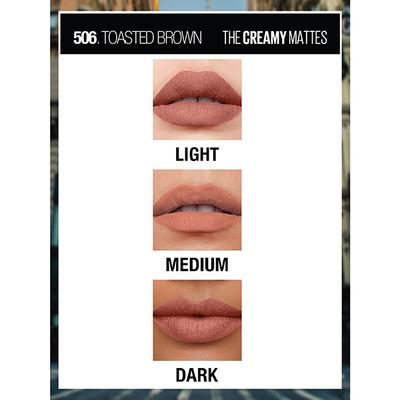 Maybelline New York Color Sensational Creamy Matte 506 Toasted Brown 3.9gm - Lipsticks