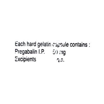 Pregaba 50mg Capsule 10'S - Neuropathic Pain-Dru
