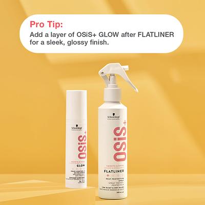 Schwarzkopf Professional OSiS+ Flatliner Heat protection Spray for Daily Styling, Heat Protection Upto 230 Deg C for Anti-Frizzy Hair, Non sticky and Humidity Protection 200 ml - Hair Sprays & Mists