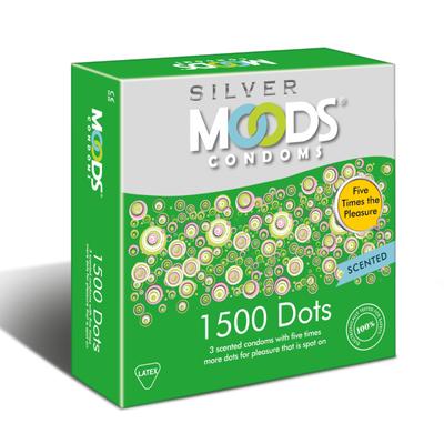 Moods 1500 Dots Silver Condoms 3's - Plain/Flavoured Condoms
