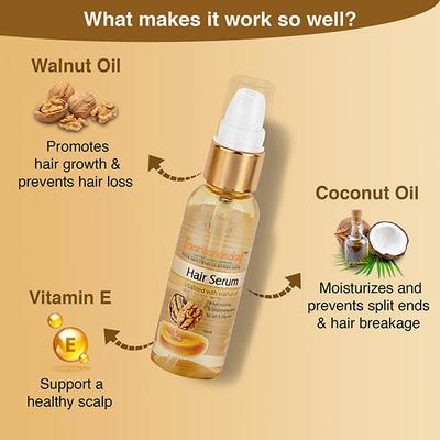 Aryanveda Hair Growth Serum With Walnut Oil & Coconut Oil For Hair Smoothing (Pack of 2) 100 ml - Hair Serums
