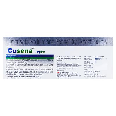 Cusena Tablet 10's - Constipation-Lax